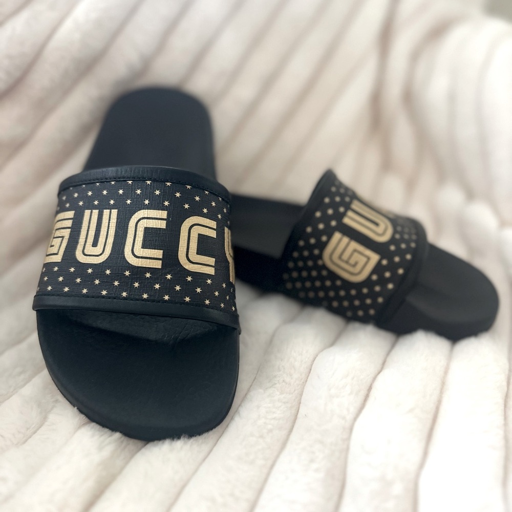 Gucci Supreme Guccy Slides EUC